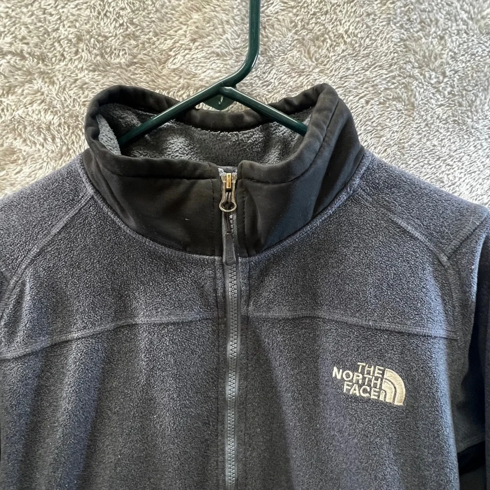 The North Face Men Jacket XL Black Gray Mock Neck‎ Full Zip Logo Gorpcore